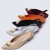 Mimpikita x My Ballerine Verde Comfy Heels In Orange