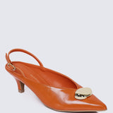 Mimpikita x My Ballerine Verde Comfy Heels In Orange