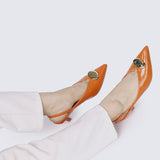 Mimpikita x My Ballerine Verde Comfy Heels In Orange
