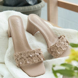 Cyrene Comfy Heels In Nude Pink
