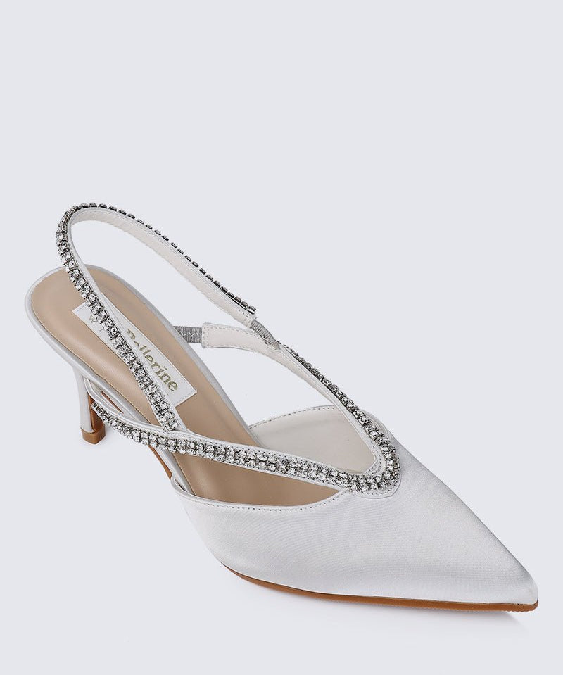 Abigail Comfy Heels In SilverShoes - myballerine