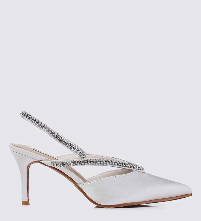 Abigail Comfy Heels In SilverShoes - myballerine