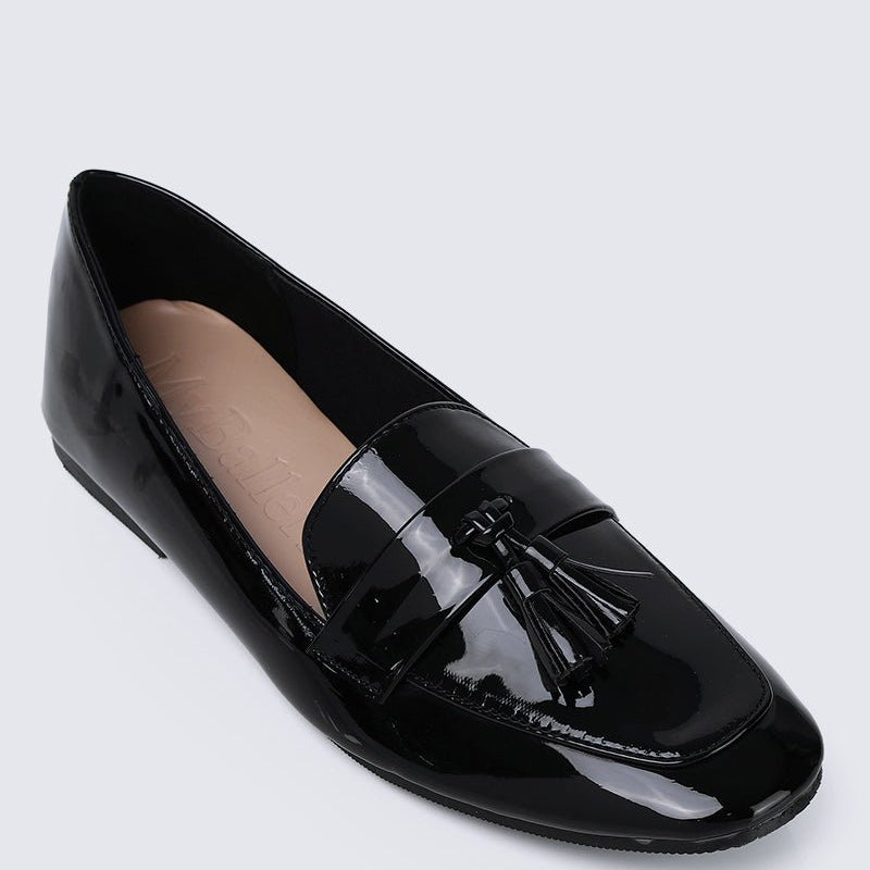 Ada Comfy Loafers In Black - myballerine