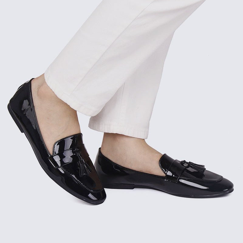Ada Comfy Loafers In Black - myballerine