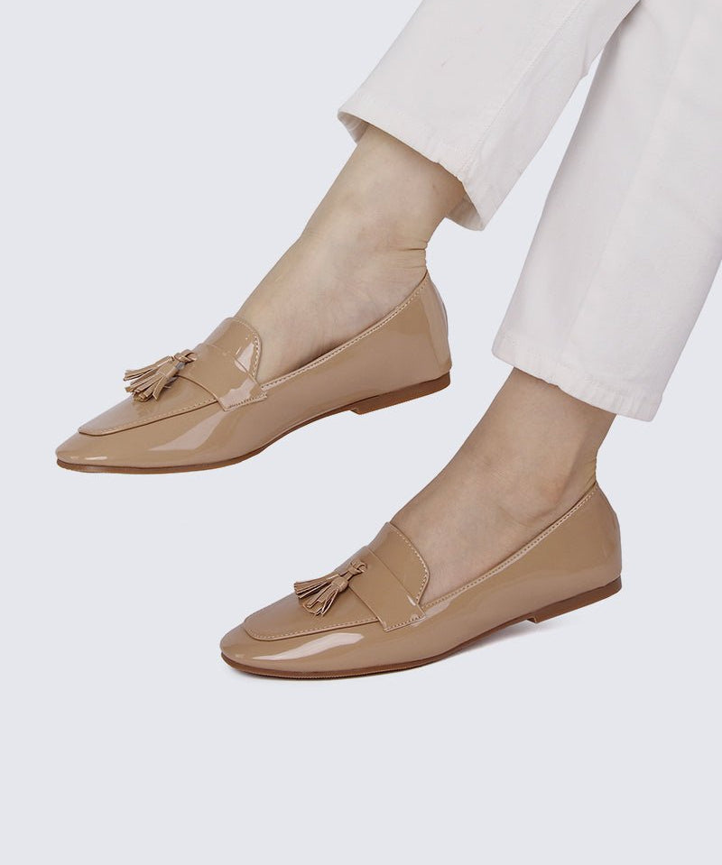 Ada Comfy Loafers In Nude - myballerine