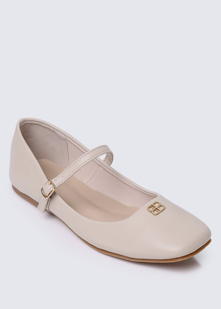 Aimee Comfy Ballerina In BeigeShoes - myballerine