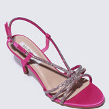 Alaia Comfy Heels In Fuchsia - myballerine