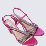 Alaia Comfy Heels In Fuchsia - myballerine