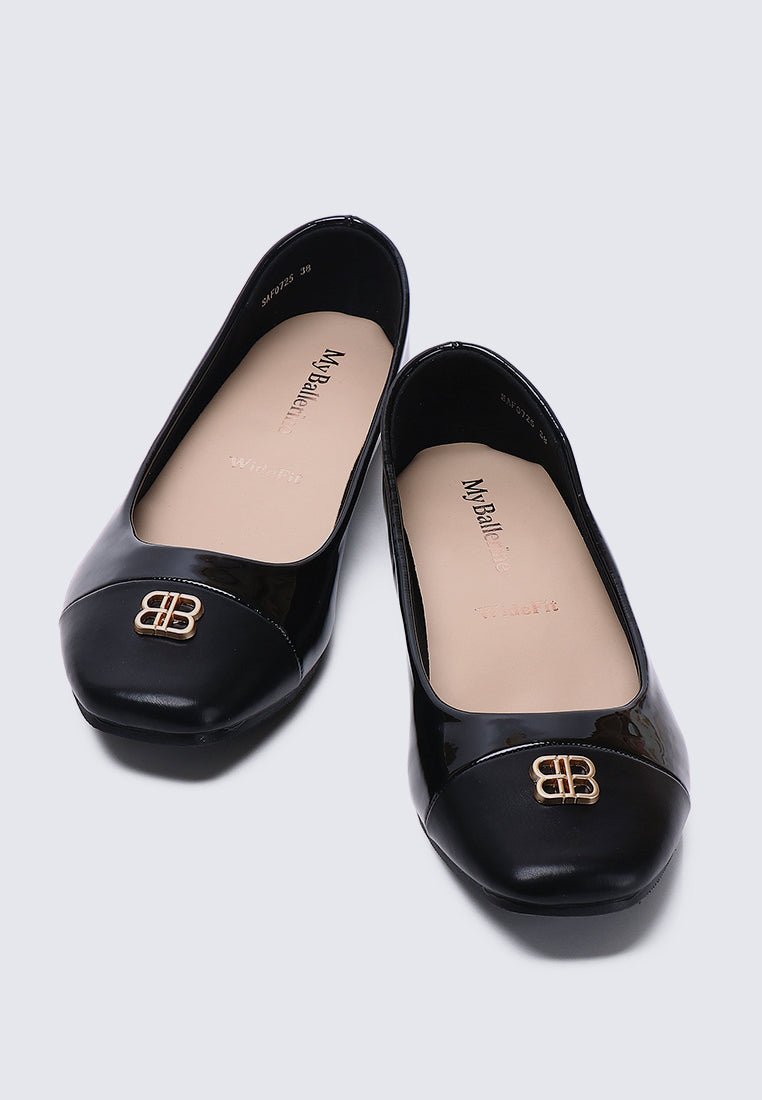 Albee WideFit Comfy Ballerina In BlackShoes - myballerine