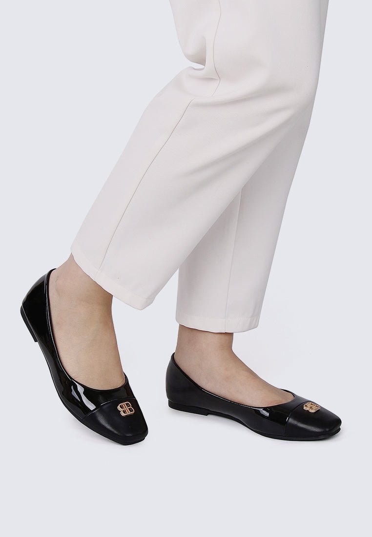 Albee WideFit Comfy Ballerina In BlackShoes - myballerine
