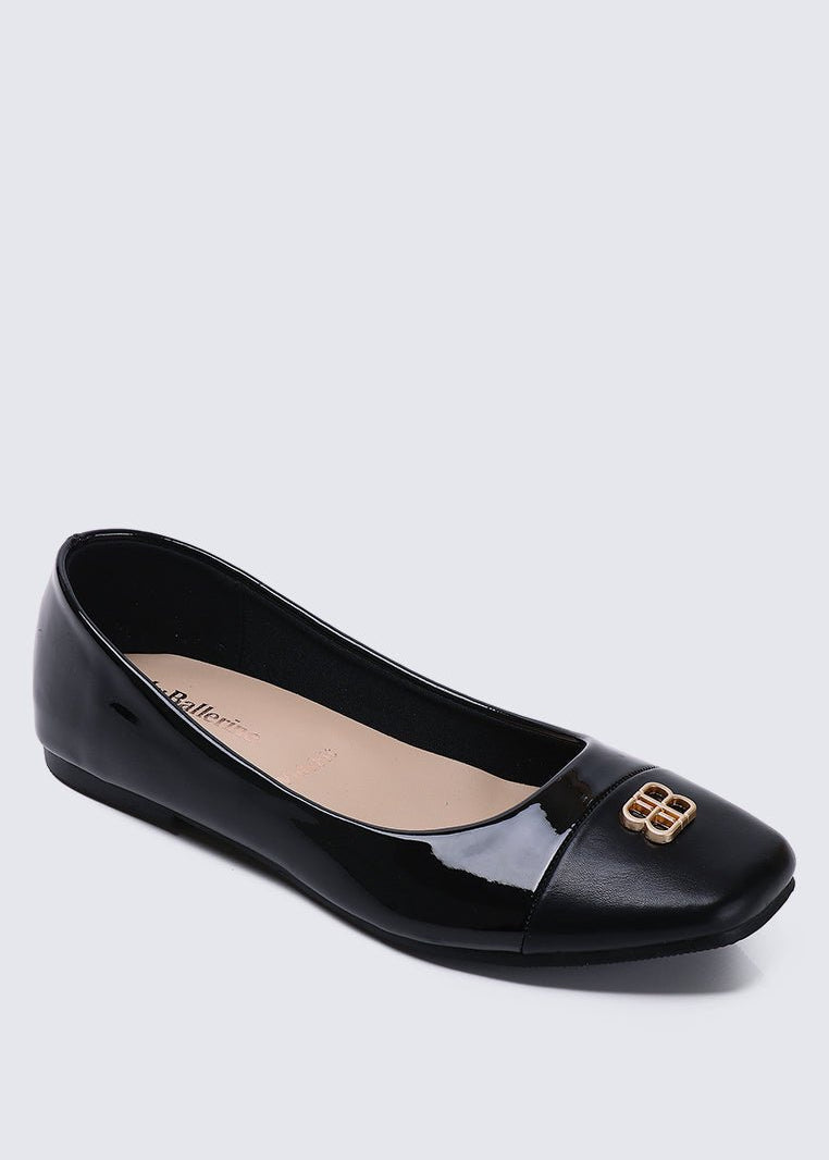 Albee WideFit Comfy Ballerina In BlackShoes - myballerine