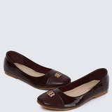 Albee WideFit Comfy Ballerina In BurgundyShoes - myballerine