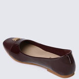 Albee WideFit Comfy Ballerina In BurgundyShoes - myballerine