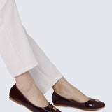Albee WideFit Comfy Ballerina In BurgundyShoes - myballerine