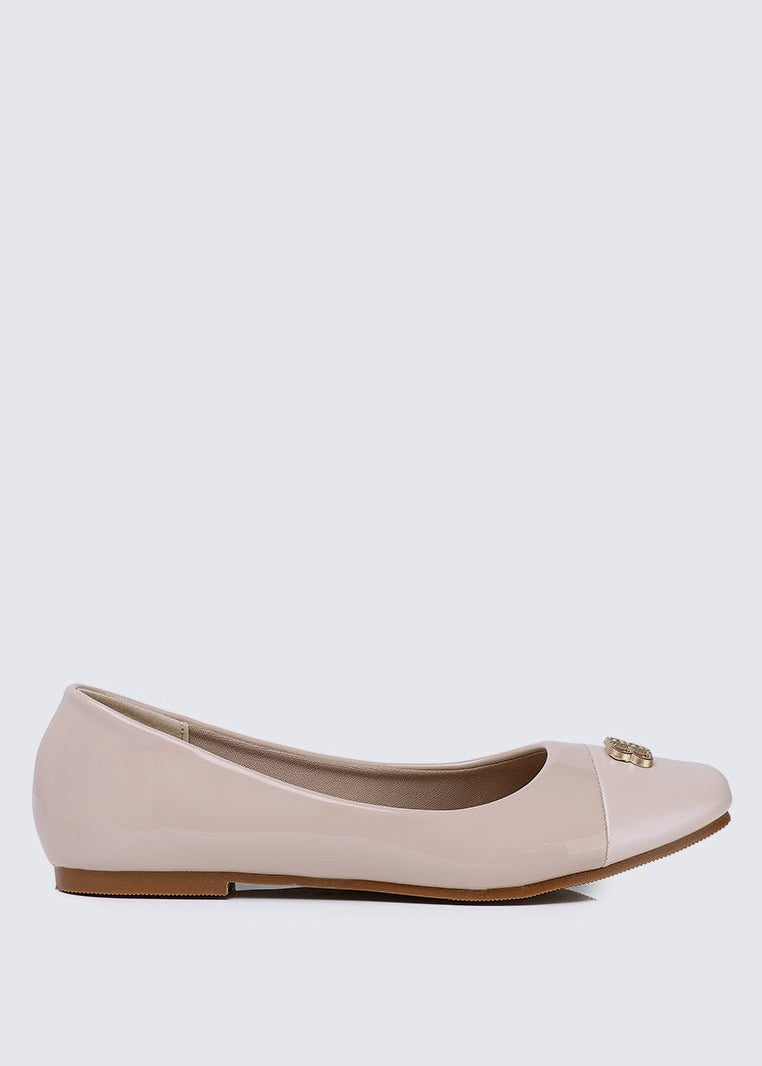 Albee WideFit Comfy Ballerina In NudeShoes - myballerine