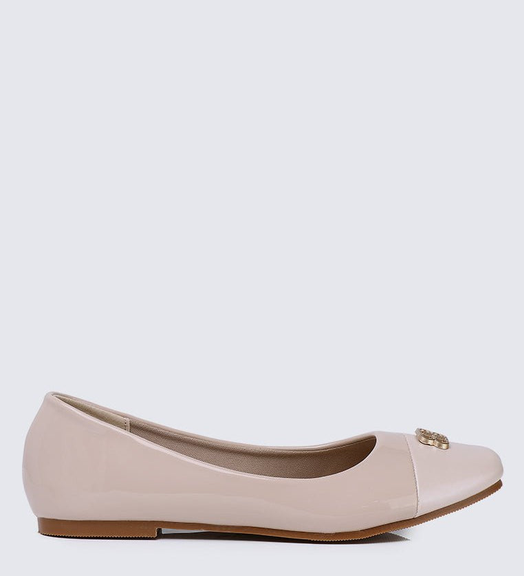 Albee WideFit Comfy Ballerina In NudeShoes - myballerine