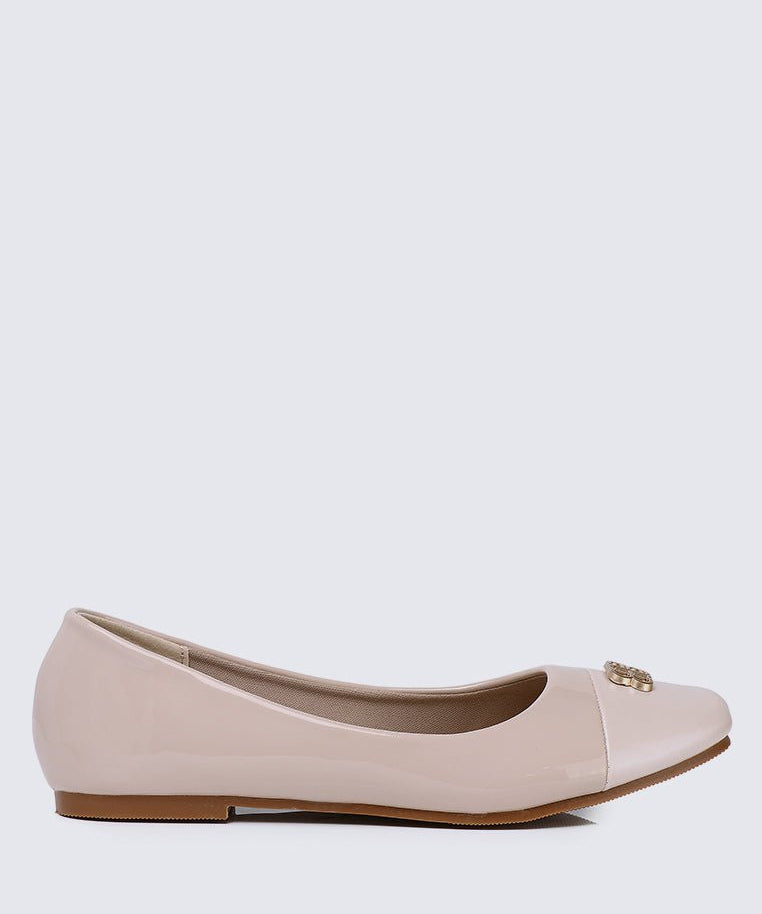Albee WideFit Comfy Ballerina In NudeShoes - myballerine