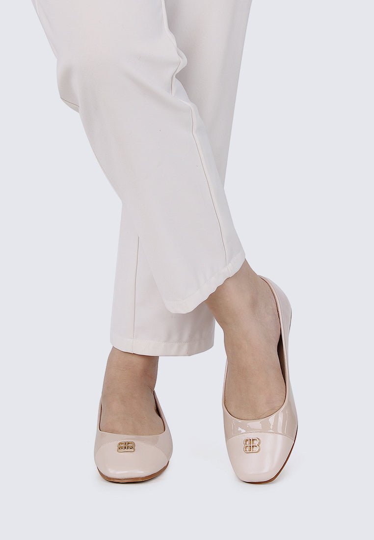 Albee WideFit Comfy Ballerina In NudeShoes - myballerine