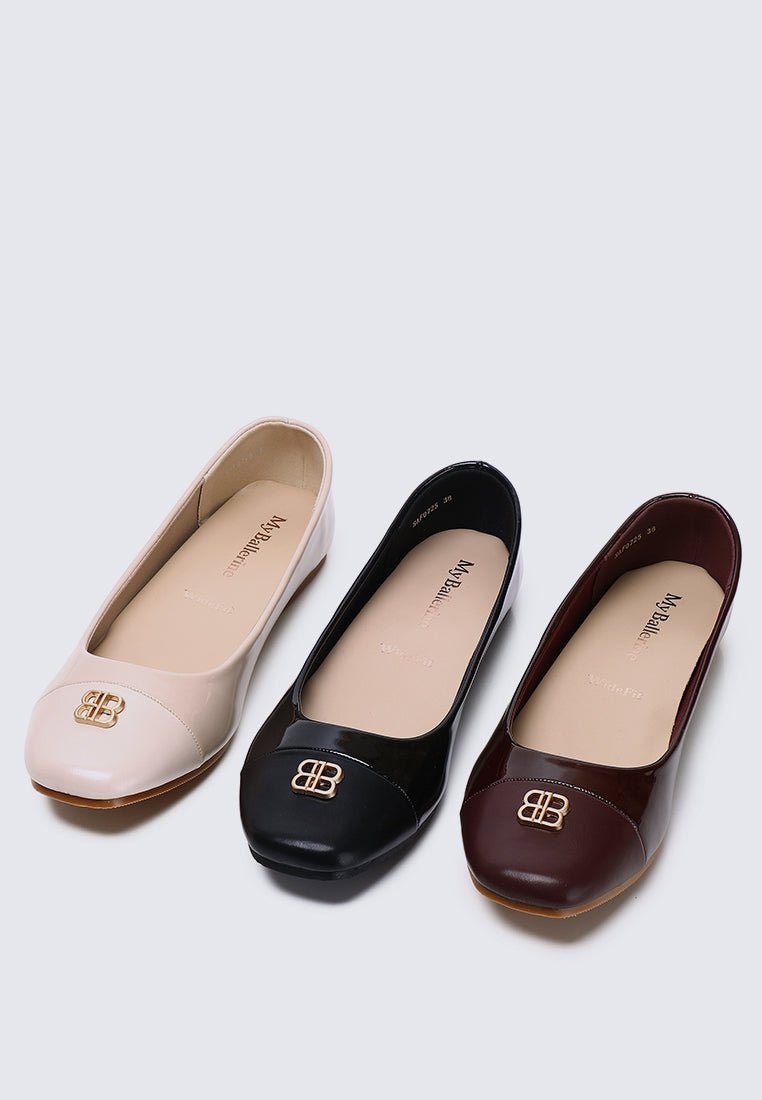 Albee WideFit Comfy Ballerina In NudeShoes - myballerine