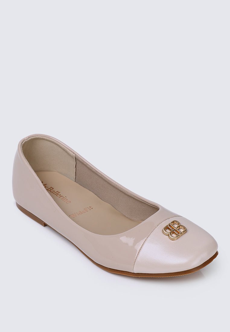 Albee WideFit Comfy Ballerina In NudeShoes - myballerine