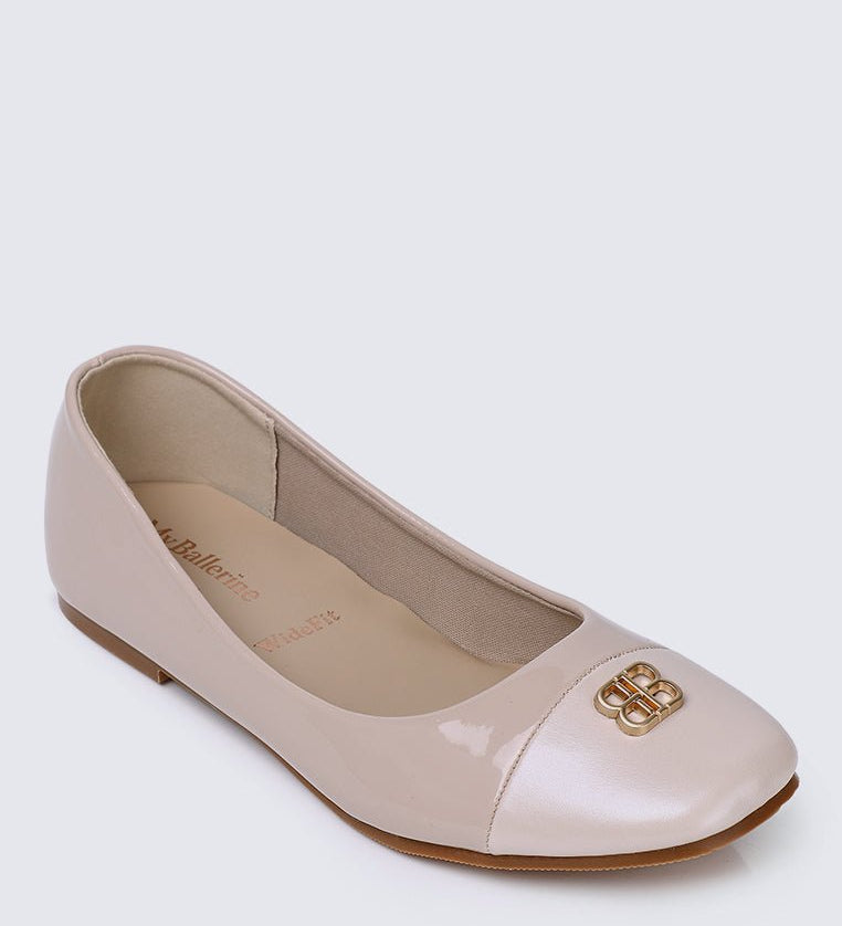 Albee WideFit Comfy Ballerina In NudeShoes - myballerine