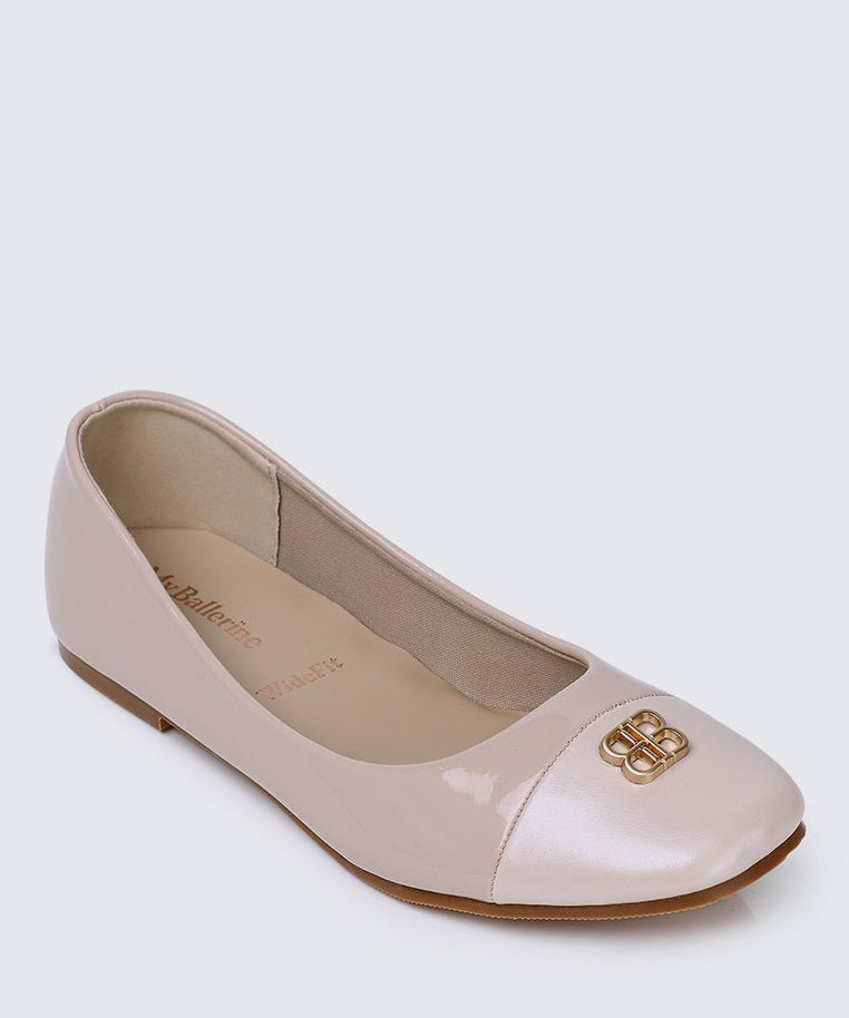 Albee WideFit Comfy Ballerina In NudeShoes - myballerine