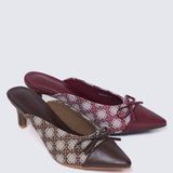 Aleeya Comfy Heels In MaroonHeels - myballerine