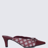 Aleeya Comfy Heels In MaroonHeels - myballerine