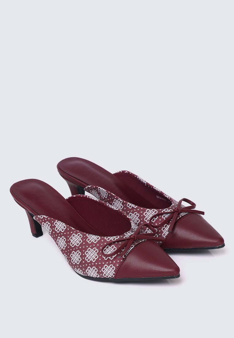Aleeya Comfy Heels In MaroonHeels - myballerine
