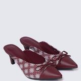 Aleeya Comfy Heels In MaroonHeels - myballerine
