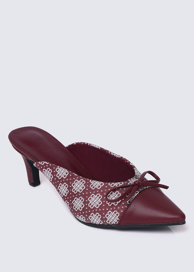 Aleeya Comfy Heels In MaroonHeels - myballerine