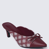 Aleeya Comfy Heels In MaroonHeels - myballerine