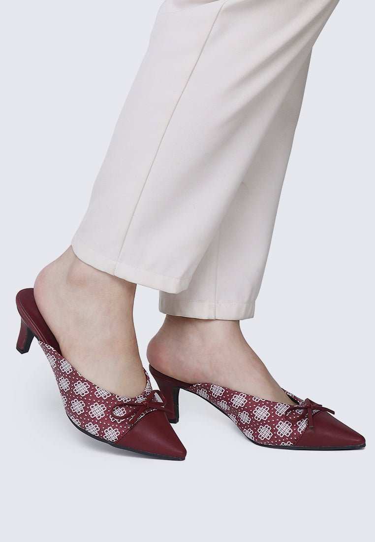 Aleeya Comfy Heels In MaroonHeels - myballerine