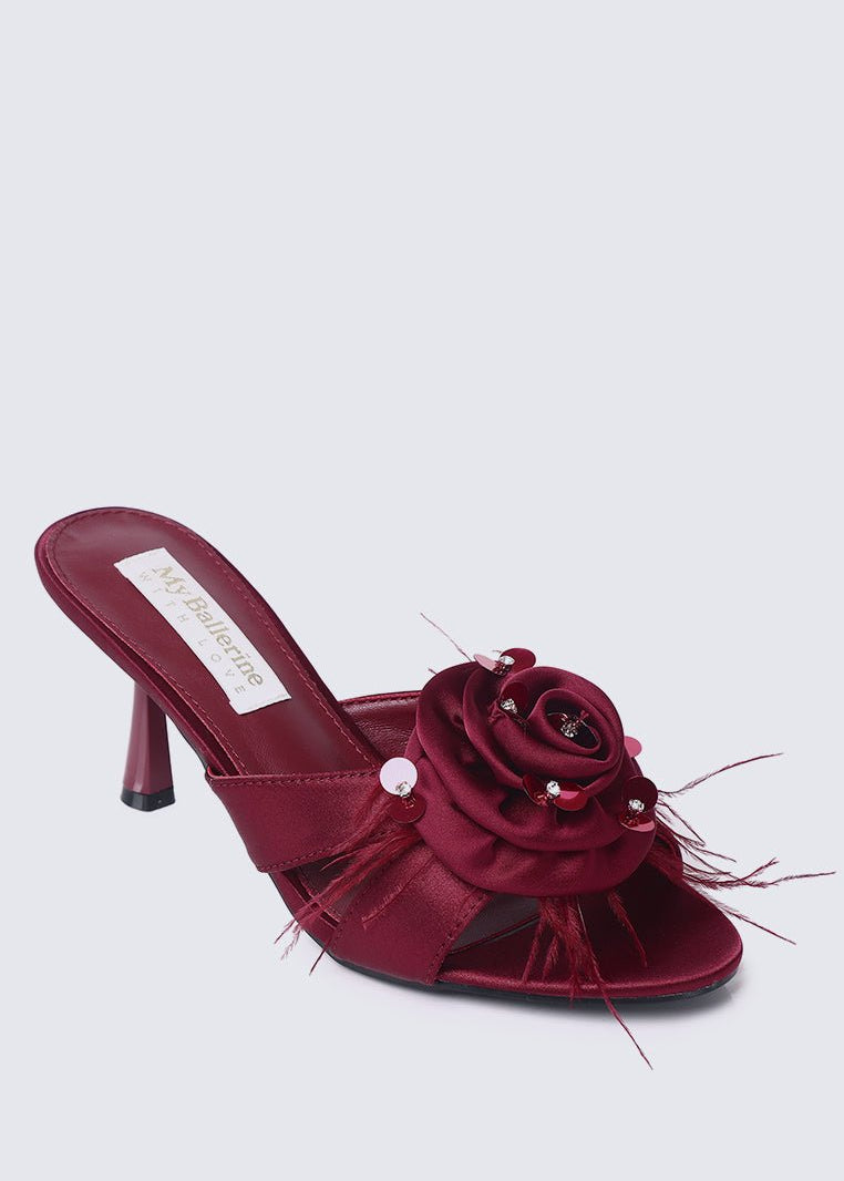 Alira Comfy Heels In MaroonHeels - myballerine