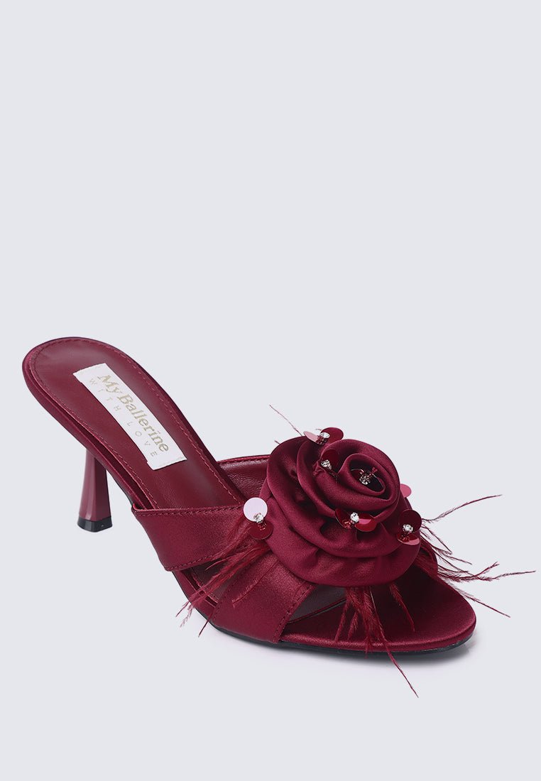Alira Comfy Heels In MaroonHeels - myballerine