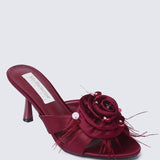 Alira Comfy Heels In MaroonHeels - myballerine