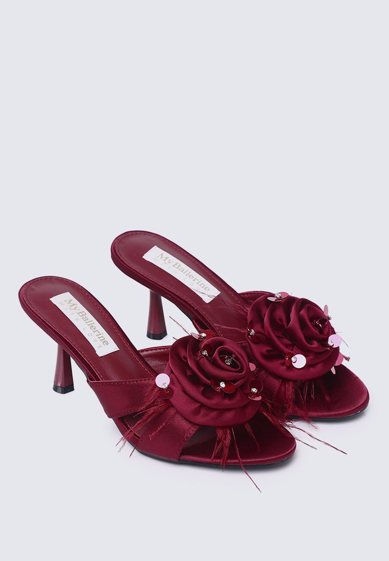 Alira Comfy Heels In MaroonHeels - myballerine