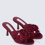 Alira Comfy Heels In MaroonHeels - myballerine