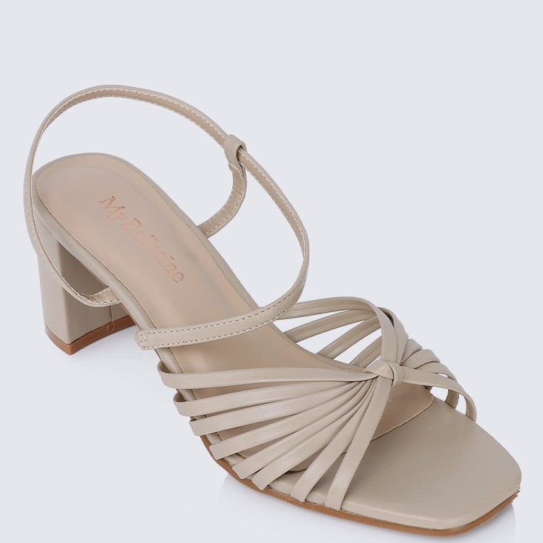 Alma Comfy Heels In Almond - myballerine