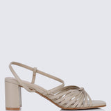 Alma Comfy Heels In Almond - myballerine