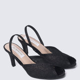 Alora Comfy Heels In BlackHeels - myballerine