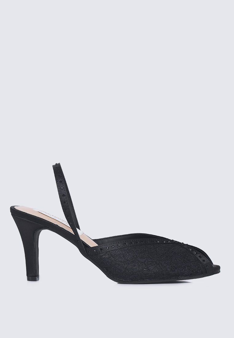 Alora Comfy Heels In BlackHeels - myballerine