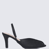 Alora Comfy Heels In BlackHeels - myballerine