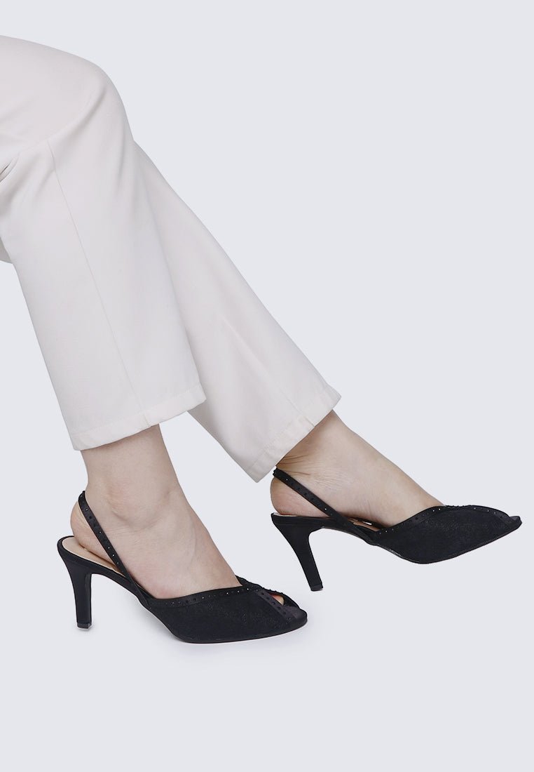 Alora Comfy Heels In BlackHeels - myballerine