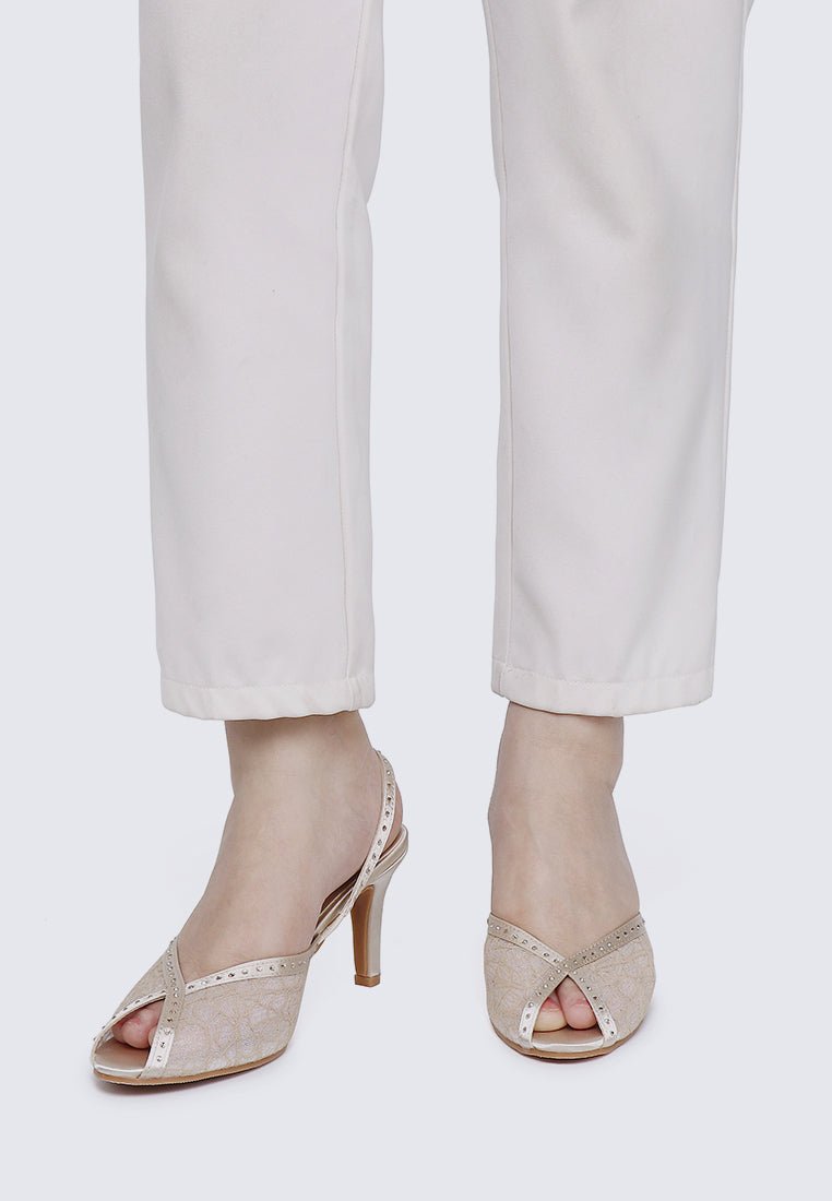 Alora Comfy Heels In TaupeHeels - myballerine