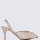 Alora Comfy Heels In TaupeHeels - myballerine