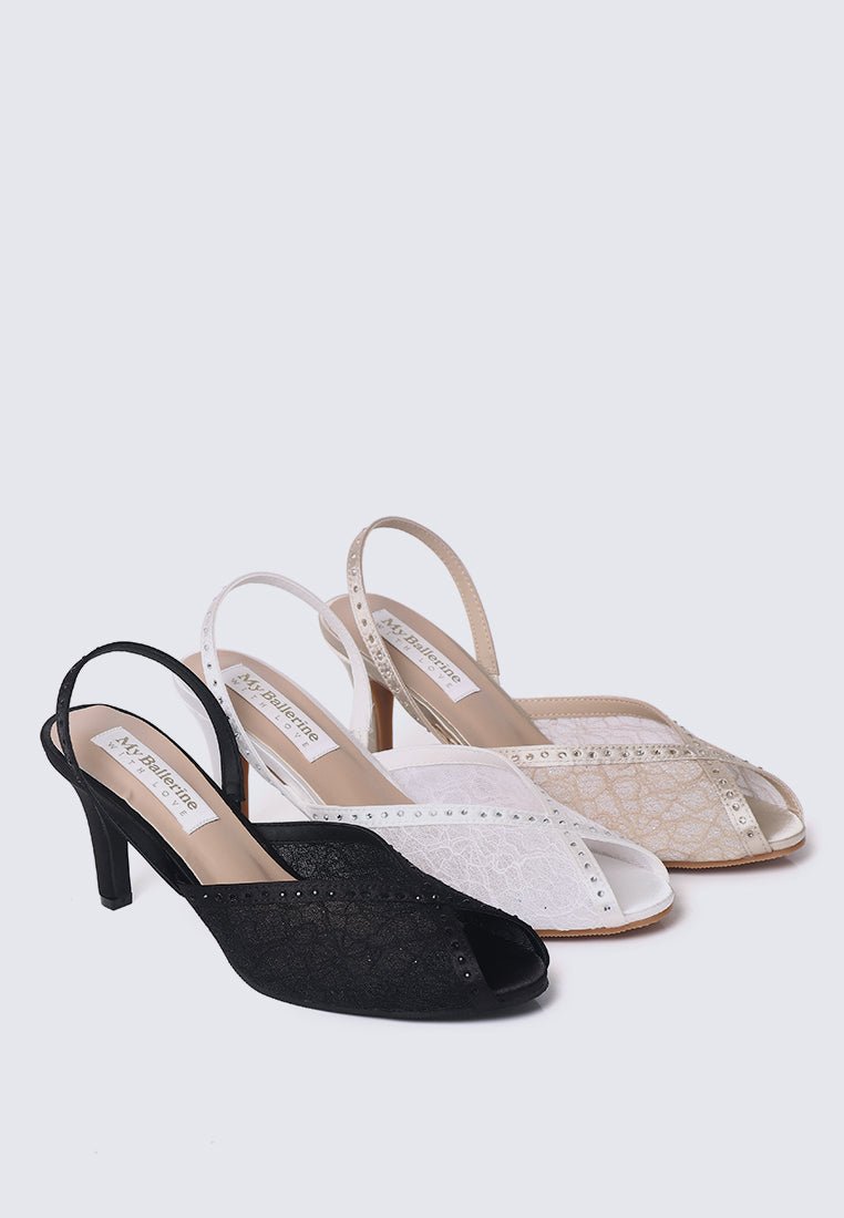 Alora Comfy Heels In TaupeHeels - myballerine