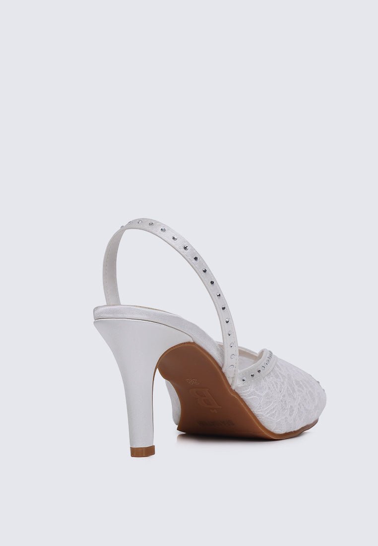 Alora Comfy Heels In WhiteHeels - myballerine