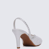 Alora Comfy Heels In WhiteHeels - myballerine