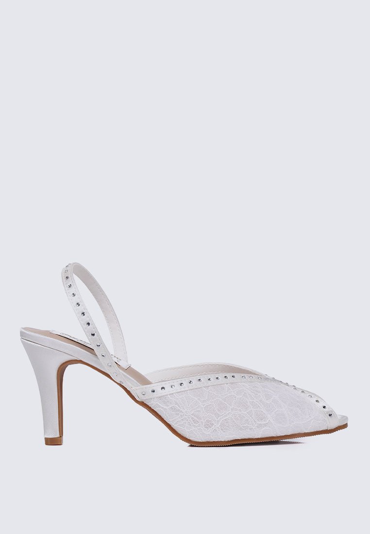 Alora Comfy Heels In WhiteHeels - myballerine